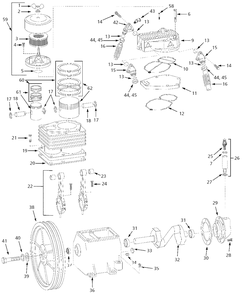 Pump Parts Diagram and Parts List for TF061903AV  Campbell Hausfeld Compressor